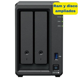 Synology DS725+ NAS DiskStation 2 Bahías 3.5"-2.5", 8GB RAM DDR4, 8TB HAT3300-4T, Formato Torre - DS725+/8G 8TB